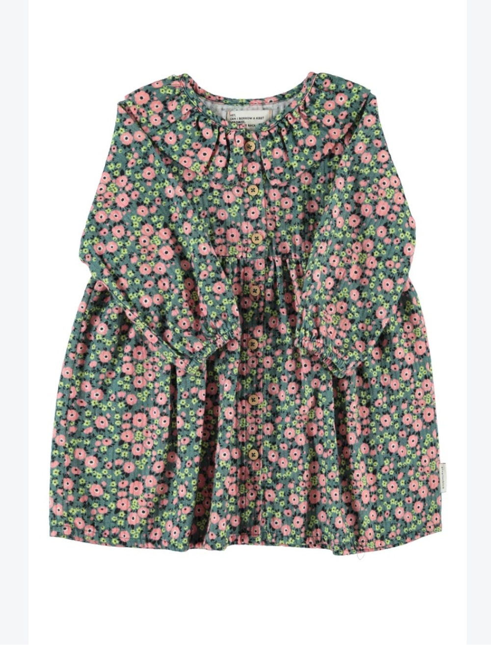 NWT PIUPIUCHICK Girls Floral Long-Sleeve Tunic Top - Pink & Green